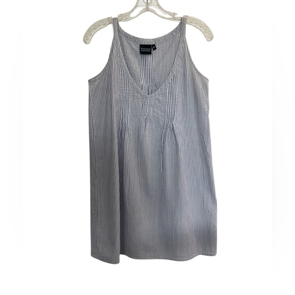Madison Mathews Women’s XS Striped Cotton Mini Dress, Blue White Coastal Beachy - Picture 6 of 6